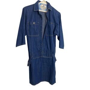 Vintage Women’s Denim Button Up Dress Size Small